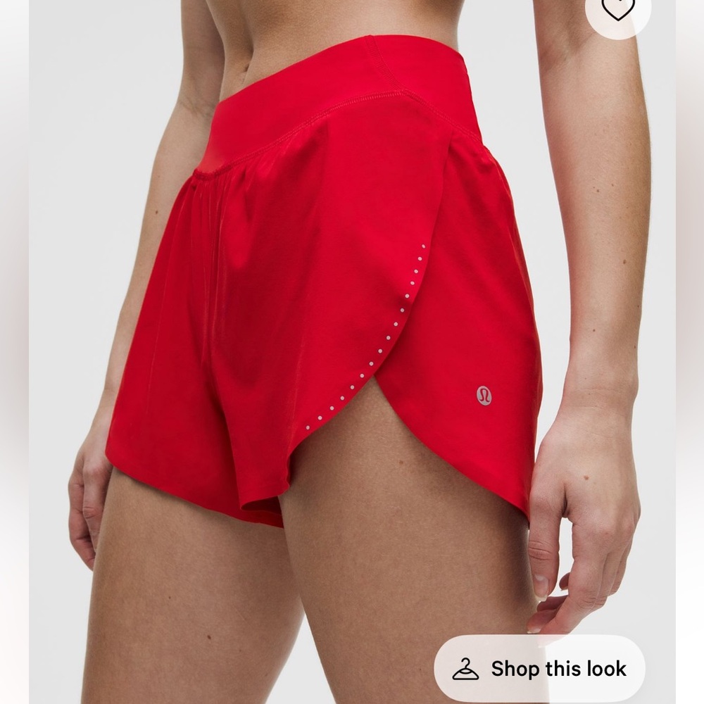 lululemon Fast and Free High-Rise Classic-Fit Split Short 3” in Oxford Red